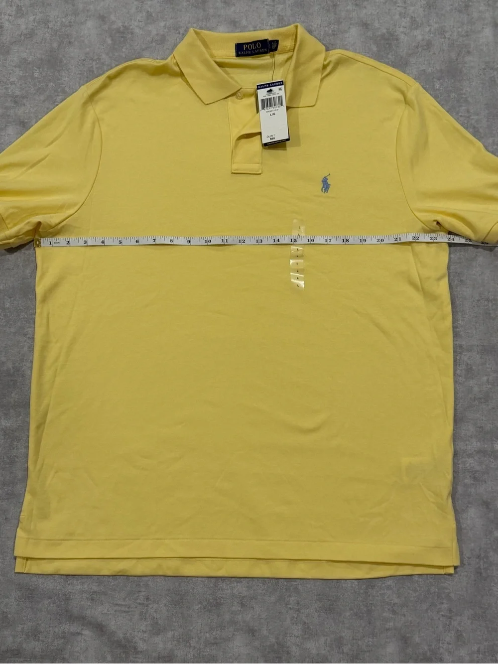 Ralph Lauren Yellow Short-Sleeve Cotton Polo with Blue Pony